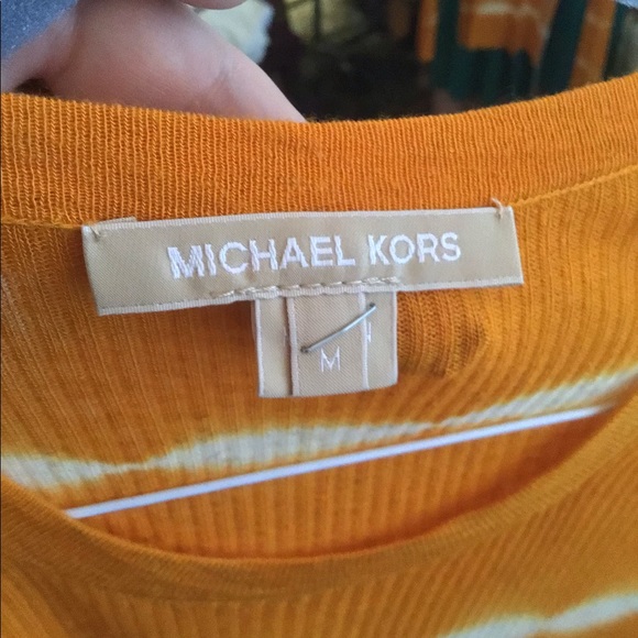🚨Michael Kors Orange Knit Tie Dye Shirt M - Picture 5 of 5